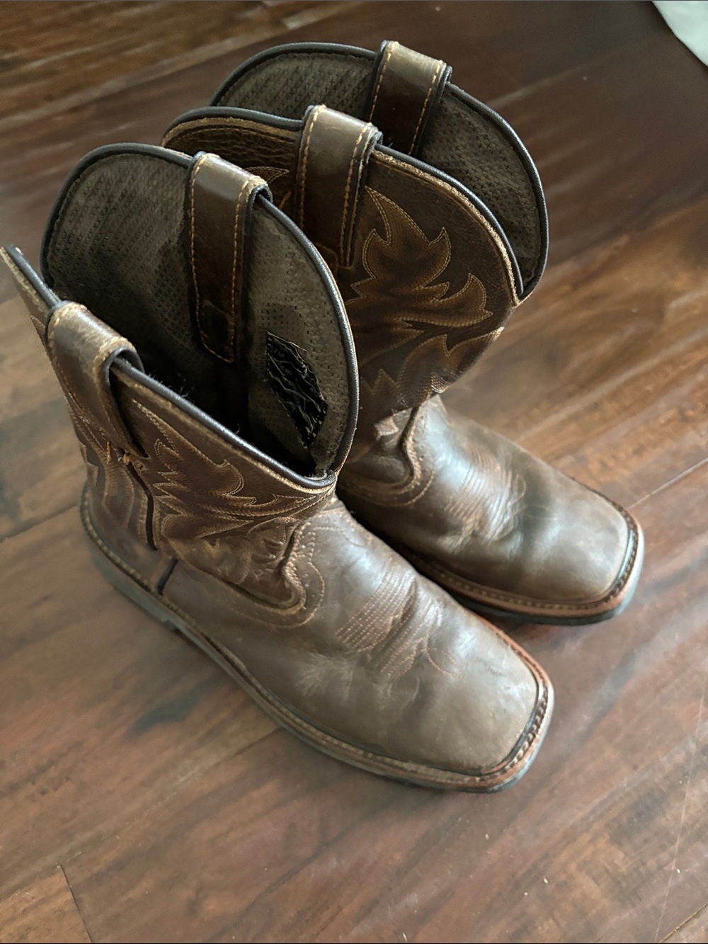 Wolverine Brown Leather Western Pull-On Work Boots